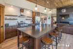 Stunning Kitchen Island with Bar Style Seating for 6